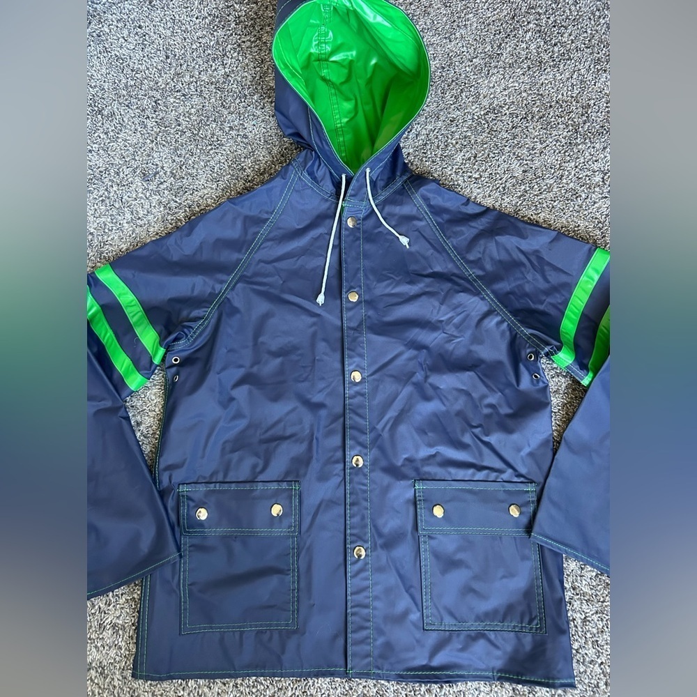 Youngbloods Vintage Reversible Rainwear in 100% Laminated Vinyl kids Large - Picture 2 of 8